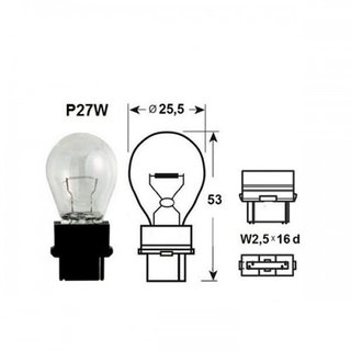 Signallampe Narva 17941 P27W 12V 27W W2,5x16d Foto 2