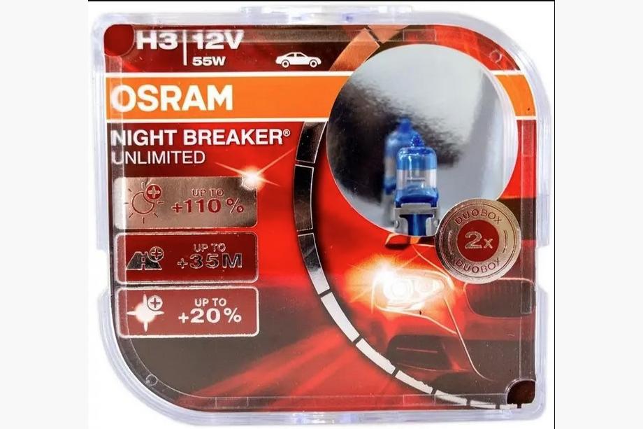 Osram H3 55W 64151NBU Night Breaker Unlimited +110% Scheinwerferlampe (2 Stk) Foto 1