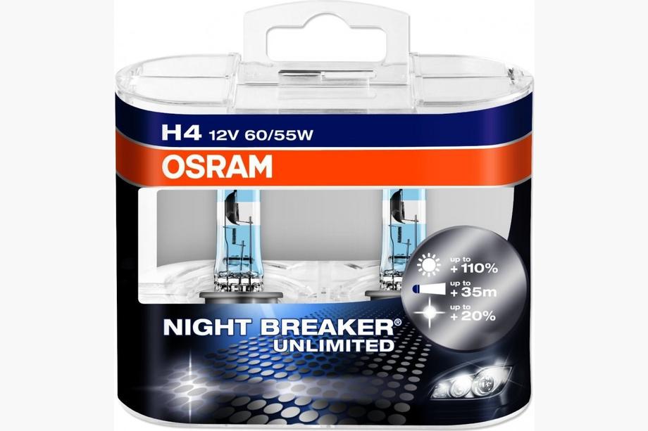 Osram H4 60/55W Night Breaker Unlimited +110% 64193NBU Scheinwerferlampe Foto 1