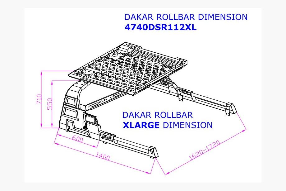 Volkswagen Amarok 2010-2022 Rollbar mit Korb Dakar (für Rollcover) Foto 5