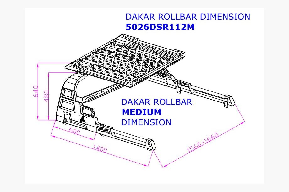 Nissan Navara/NP300 2016- Rollbar mit Korb Dakar (für Rollcover) Foto 8