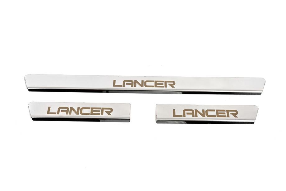 Mitsubishi Lancer 9 2004-2008 SALE! Einstiegsleisten Carmos (3 Stk, Edelstahl) Image