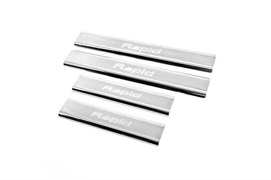 Skoda Rapid 2012-2019 Einstiegsleisten Carmos V2 (4 Stk, Edelstahl) Image