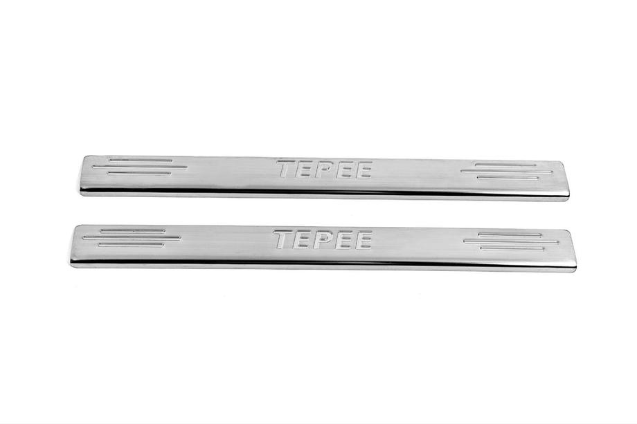 Peugeot Partner Tepee 2008-2018 Einstiegsleisten Carmos V2 Edelstahl Vorderturen (2 Stk) Foto 2