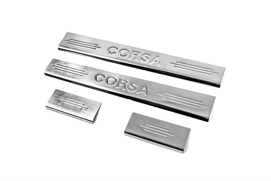 Opel Corsa C 2000-2006 Einstiegsleisten Edelstahl Carmos V2 (4 Stk) Image