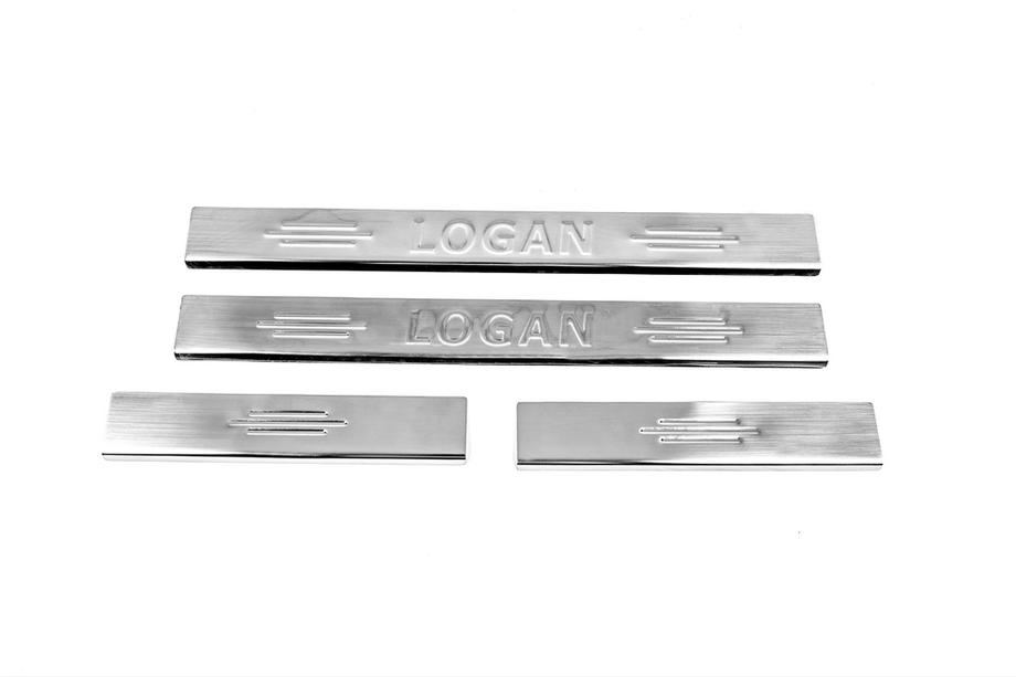 Renault Logan I 2008-2013 Einstiegsleisten Carmos V2 (4 Stk, Edelstahl) Image