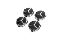 Mercedes-Benz Felgendeckel 70/75 mm mit Ring (4 Stk, schwarz) Foto 3