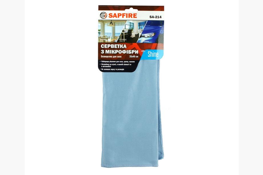 Glasreinigungstücher 35x40 cm blau SA-214 SAPFIRE Shine Foto 1