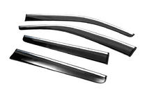 Nissan Navara 2006-2015 Windabweiser mit Chromleisten (4 Stk., Sunplex Chrome) Foto 4