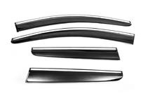 Nissan Qashqai 2007-2010 Windabweiser mit Chromleisten (4 Stk., Sunplex Chrome) Foto 2