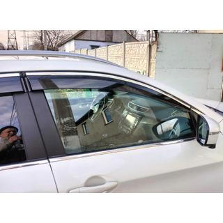 Windabweiser mit Chromleisten (4 Stk., Sunplex Chrome) Nissan Qashqai 2014-2021 Foto 4