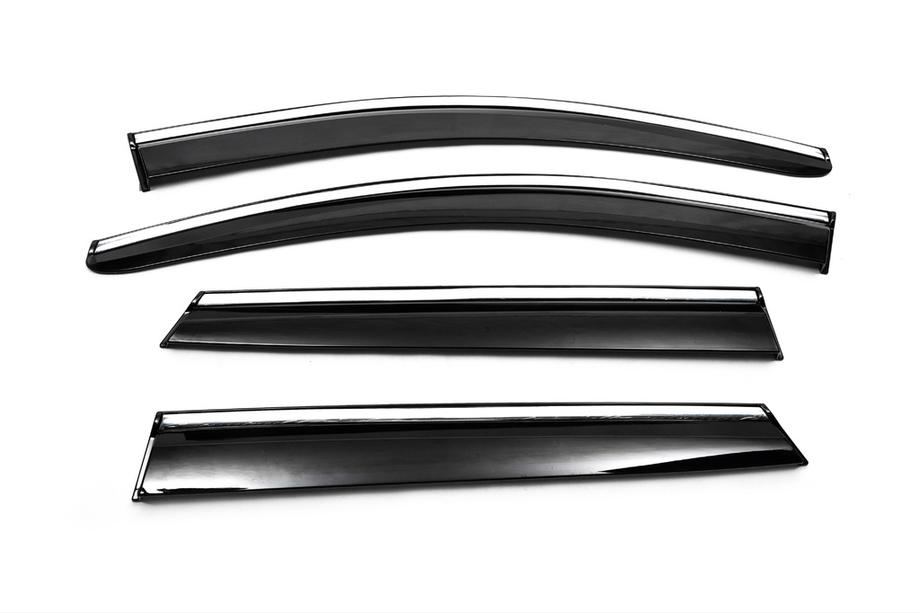 Nissan Qashqai 2014-2021 Windabweiser mit Chromleisten (4 Stk., Sunplex Chrome) Foto 7
