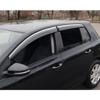 Windabweiser mit Chromleiste HB (4 Stk., Sunplex Chrome) Volkswagen Golf 6 2008-2014 Foto 1
