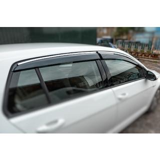 Windabweiser mit Chromleiste HB (4 Stk., Sunplex Chrome) Volkswagen Golf 7/E-Golf 2012-2020 Foto 1