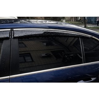 Windabweiser mit Chromleisten (4 Stk., Sunplex Chrome) Volkswagen Passat B6 2006-2012 Foto 2