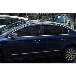 Windabweiser mit Chromleisten (4 Stk., Sunplex Chrome) Volkswagen Passat B6 2006-2012 Foto 3