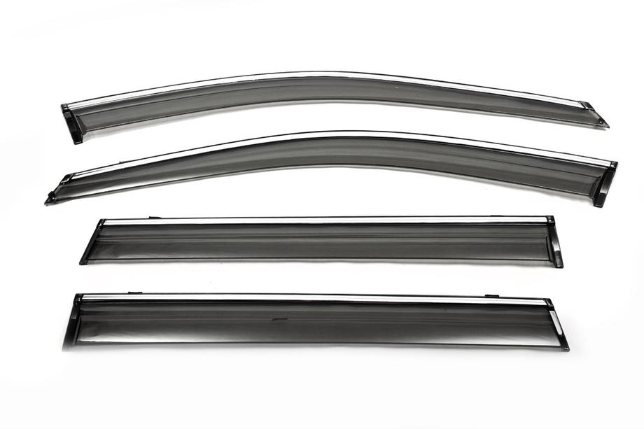 Subaru Outback 2009-2014 Windabweiser mit Chromleiste (4 Stk, Libao) Image
