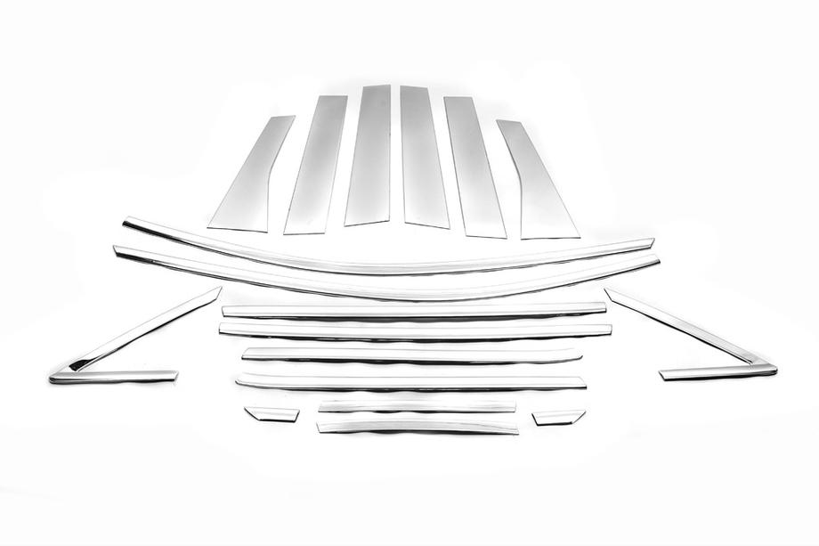 Ford Kuga/Escape 2013-2019 Komplette Fensterrahmen Zierleisten Libao (18-teilig, Edelstahl) Image