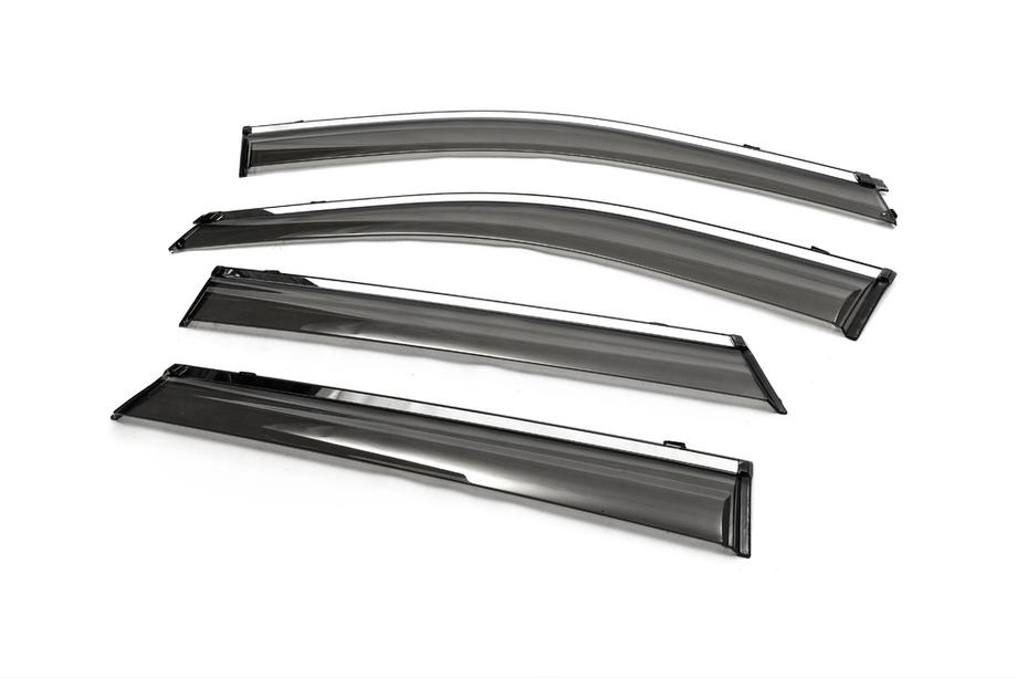 Hyundai Santa Fe 3 2012-2018 Windabweiser mit Chromleisten (4 Stk, BK) Image