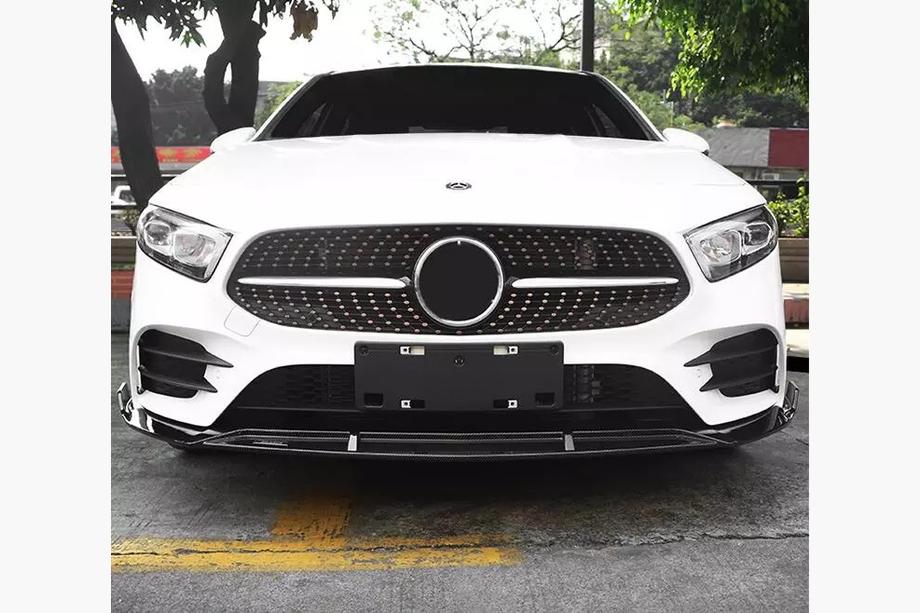 Mercedes A-class W177 2018- Frontlippe (für AMG-Line 2018-2021, Schwarz) Image