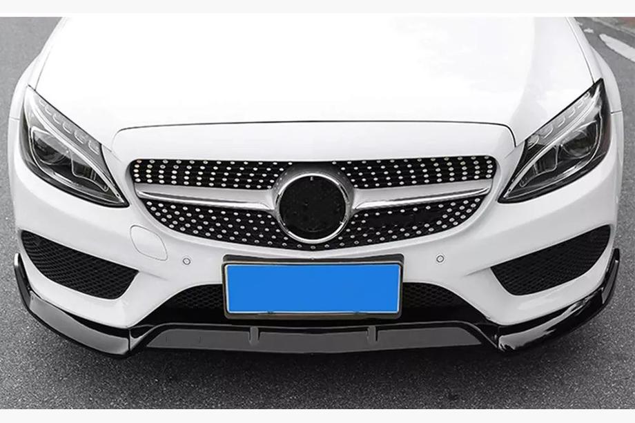 Mercedes C-class W205 2014-2021 Frontlippe V2 1234 Upgrade (schwarz, 2014-2018) Image