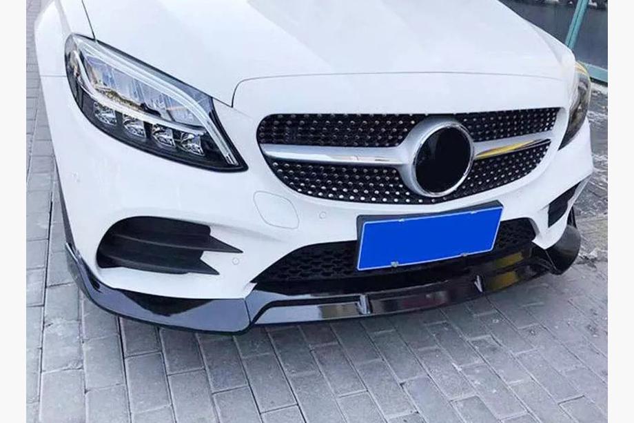 Mercedes C-class W205 2014-2021 Frontlippe V2 1234 Upgrade (schwarz, 2018-2021) Image