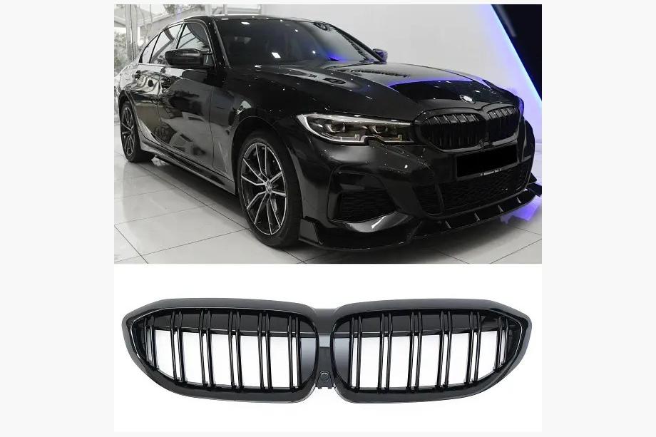 BMW 3 Series G20/G21 2018- M-Look V2 Nieren (2018-2022, Schwarz Glanz) Ohne Kameravorbereitung Foto 2
