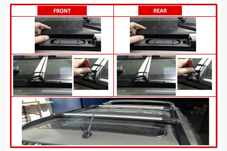 Nissan X-trail T31 2007-2014 Dachträger für integrierte Reling abschließbar WingBar V1 (2 Stk) Grau Foto 2
