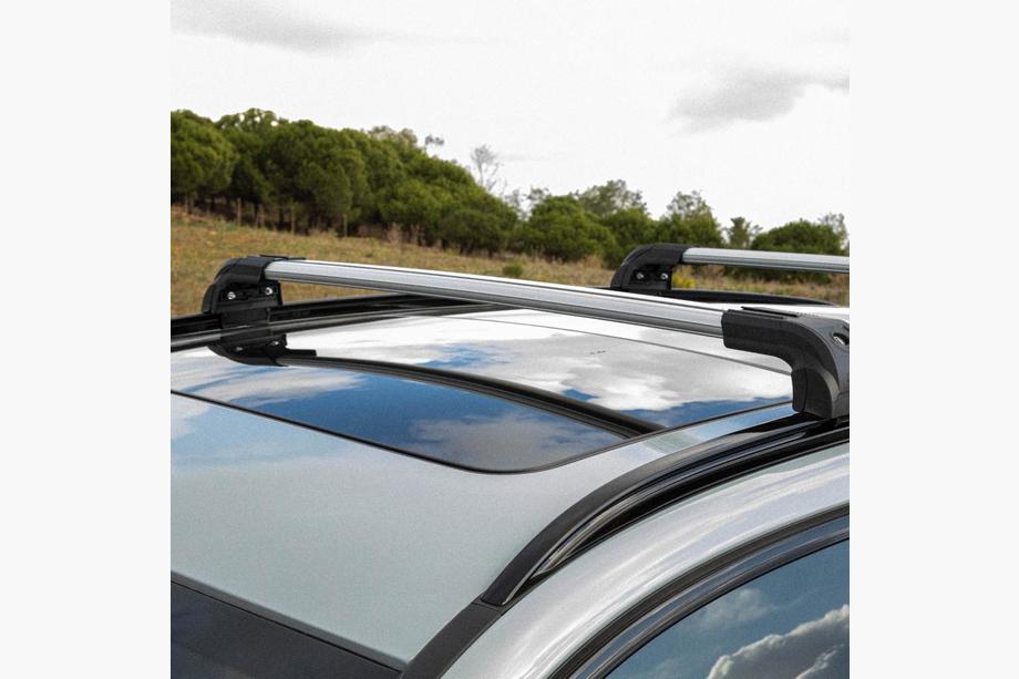 Dachträger für integrierte Reling abschließbar Strong V2 (2 Stk) bis 120 cm, Grau Foto 4