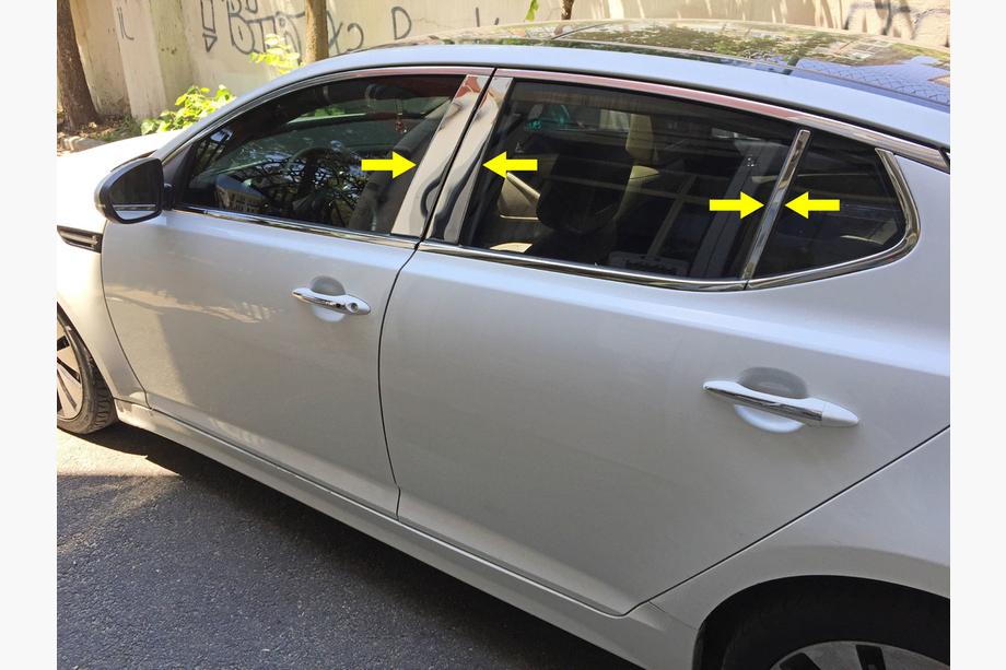 Kia Optima 2010-2016 Edelstahl Türsäulen Zierleisten (6 Stk) Image
