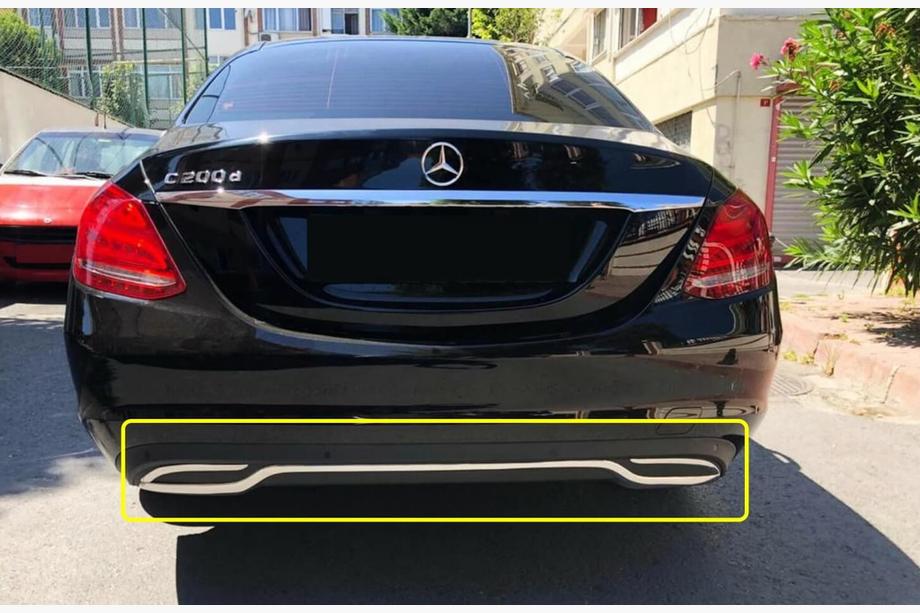 Mercedes C-class W205 2014-2021 Heckstoßstangen-Abschlussleiste V1 Edelstahl Image