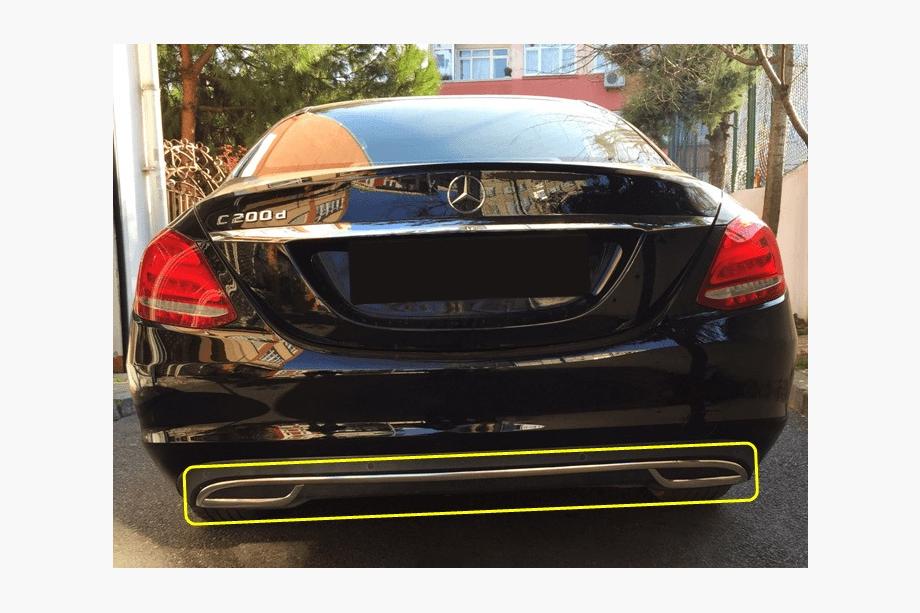 Mercedes C-class W205 2014-2021 Heckstoßstangen-Abschlussleiste V2 Edelstahl Image