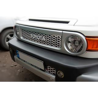 Chrom Abdeckungen für Kühlergrill (Edelstahl) Toyota FJ Cruiser 2006-2022 Foto 3