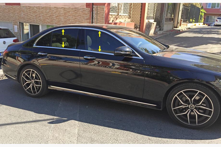 Mercedes E-class W213 2016-2023 Komplette Fensterumrandung Edelstahl Image