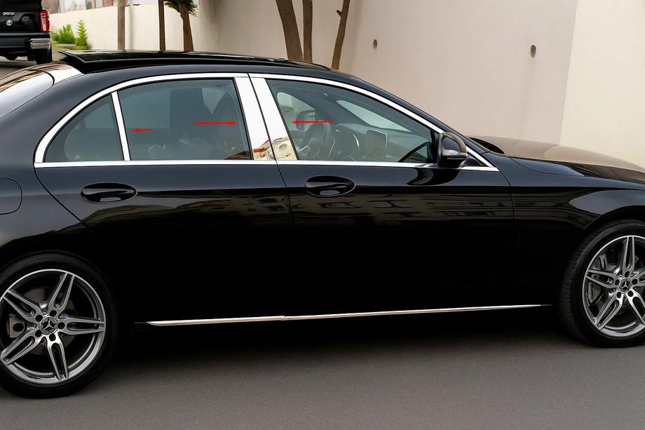 Mercedes E-class W213 2016-2023 Edelstahl Säulenabdeckungen 2020+ Image