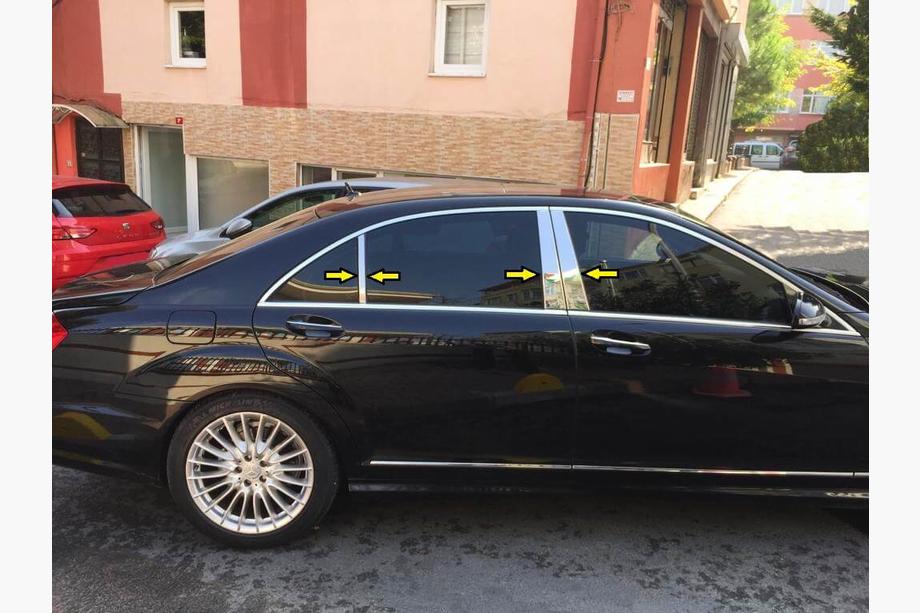 Mercedes S-class W221 2005-2013 Edelstahl Säulenabdeckungen (6 Stk) Image