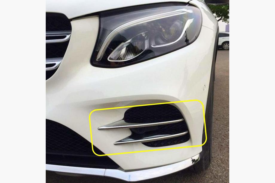 Mercedes GLC X253 2015-2022 Seitliche Edelstahl-Abdeckungen für vordere Stoßstange V1 Image
