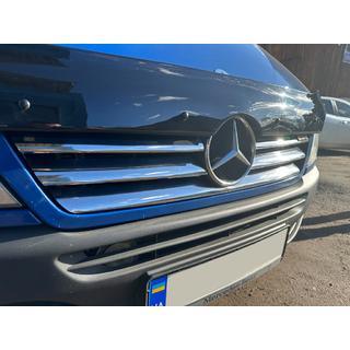Breite Kühlergrill Blenden (2002-2006, 6-teilig, Edelstahl) Mercedes Sprinter W901/902/903/904/905 1995–2006 Foto 1